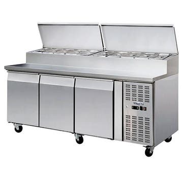 Saladette - 3 deuren | 2020 x 800 mm | 10 x GN1/3 | +2° tot, Verzenden, Nieuw in verpakking, Koelen en Vriezen
