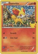 Fennekin 14/25 Promo holo 25TH ANNIVERSARY MC DONALDS, Hobby en Vrije tijd, Verzamelkaartspellen | Pokémon, Ophalen of Verzenden