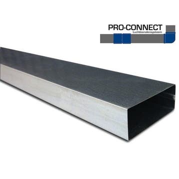 Rechthoekig kanaal 220 x 55mm - Staal - L=1500mm [Pro-C], Doe-het-zelf en Verbouw, Ventilatie en Afzuiging, Verzenden, Nieuw