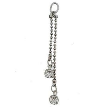 1 x Hanger met 2 strass bedeltjes aan ketting 40 mm – ant., Ophalen of Verzenden, Nieuw, Bedel
