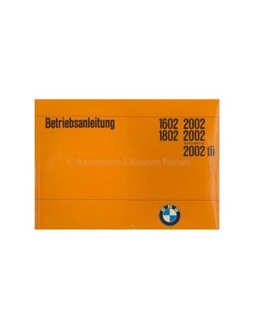 1972 BMW 1602 1802 2002 INSTRUCTIEBOEKJE DUITS