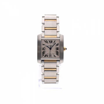 Cartier Tank Française 2302 W51005Q4; Automatisch Horloge, Overige merken, Staal, Polshorloge, Ophalen of Verzenden