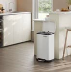 Nieuwe Grijze Prullenbak van 30L Roestvrijstaal Pedaalemmer, Huis en Inrichting, Woonaccessoires | Prullenbakken, Verzenden, Nieuw