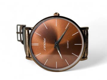 Veiling - Sinobi Minimalistisch Design Horloge - Brons/Rosé