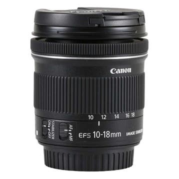 Canon EF-S 10-18mm f/4.5-5.6 IS STM met garantie, Gebruikt, Canon, Canon EF-S, Groothoeklens