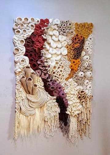 Organic Coral Reef - Large 3D Fiber Art Sculpture