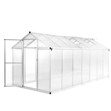 vidaXL Tuinkas 15,6 m³ 421x190x195 cm aluminium, Tuin en Terras, Kassen, Verzenden, Nieuw