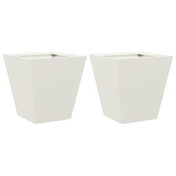 Plantenbakken set 30cm wit | Retourdeal 45% Korting, Minder dan 60 cm, Vierkant, Ophalen of Verzenden, Zo goed als nieuw