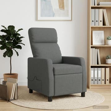 vidaXL Massage Recliner Donkergrijs Stof, Verzenden, Nieuw