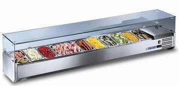 Statisch Gekoelde Opzetvitrine met Glas | 126x39,5x(h)43 cm, Verzenden, Nieuw in verpakking