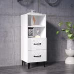 vidaXL Dressoir 34,5x34x90 cm bewerkt hout hoogglans wit, Minder dan 50 cm, Verzenden, Nieuw, 25 tot 50 cm