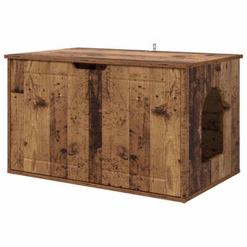 Kattenhuis Oudhout 85cm - Retourdeal - 46% Korting, Dieren en Toebehoren, Ophalen of Verzenden, Zo goed als nieuw