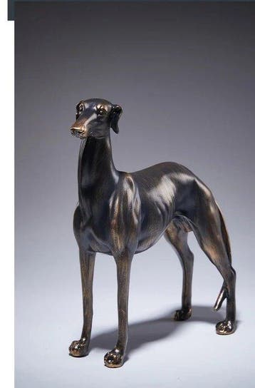 sculptuur, Greyhound Dog Sculpture Handcrafted Bronze Finish