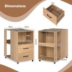 LIVSK Verrijdbare Bijzettafel met Oplaadstation - 2 AC-stopc, Verzenden, Nieuw