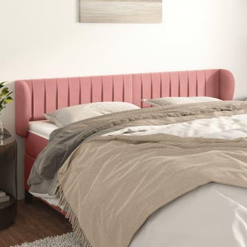 vidaXL Hoofdbord met randen 203x23x78/88 cm fluweel roze, Huis en Inrichting, Verzenden, Nieuw, Stof