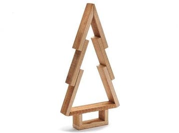 Houten Kerstboom Frosty met voet 26x5x51 cm, Hobby en Vrije tijd, Ophalen of Verzenden, Nieuw