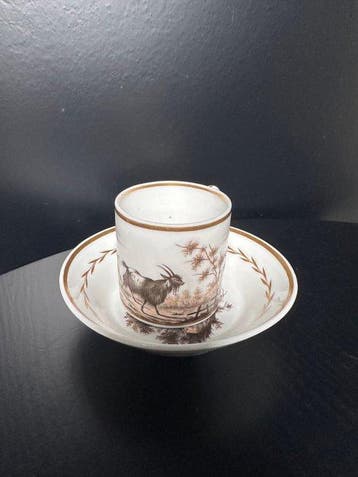 Porcelaine de Paris - Kop en schotel - Porselein