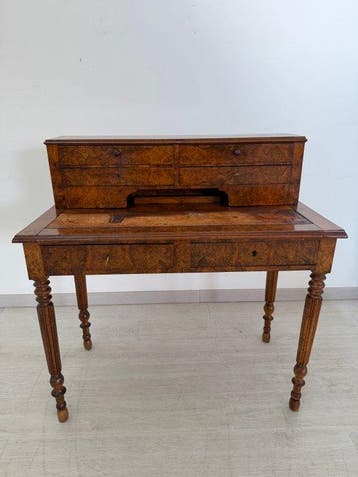 Secretaire - Wortelnotenhout - Carlo X / Luigi Filippo, Antiek en Kunst