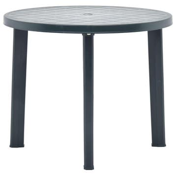 vidaXL Tuintafel 89 cm kunststof groen, Verzenden, Nieuw, Kunststof