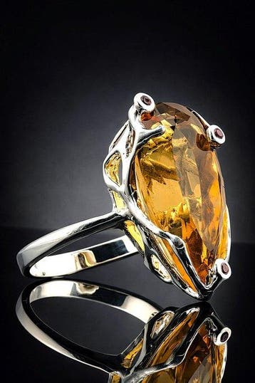 Citrien - Zilver - Ring - Kunstenaarsverklaring