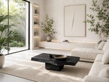 Bijzettafel - Salontafel - Shou Sugi Ban - Gemaakt in Italië, Antiek en Kunst