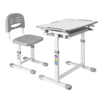 Kinderbureauset Sala kindertafel met 1 stoel grijs en wit [e, Verzenden, Nieuw