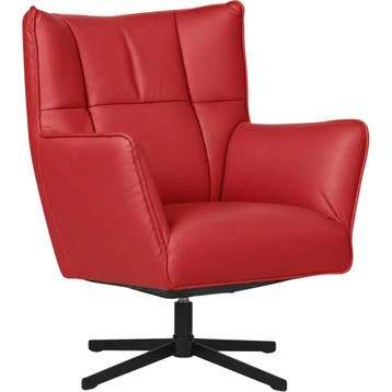 Leren draaifauteuil Lovely - Toledo Ducati (rood), Nieuw, Ophalen of Verzenden, 75 tot 100 cm, Eigentijds, Modern, Retro, Vintage