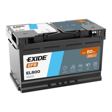 Exide EFB accu | EL800 | 12V 80Ah, Ophalen of Verzenden, Nieuw