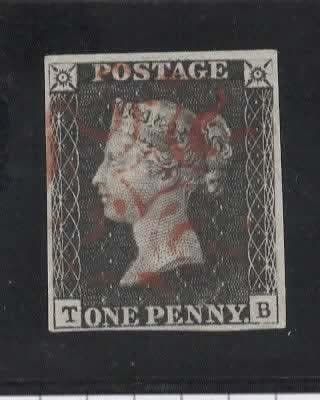 Verenigd Koninkrijk 1840 - Black Penny gestempeld met, Postzegels en Munten, Gestempeld