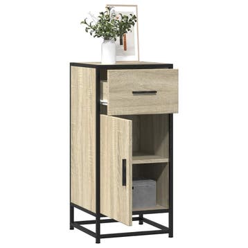 vidaXL Dressoir 35,5x35x76 cm bewerkt hout en metaal sonoma, Verzenden, Nieuw, Overige houtsoorten