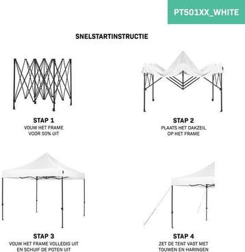 2dekans | VONROC Partytent - 3x3 m – Premium easy-up, Ophalen of Verzenden, Zo goed als nieuw