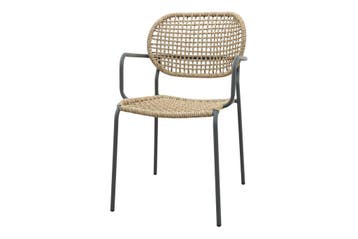 VDG Noa stapelbare naturel wicker dining tuinstoel -, Verzenden, Nieuw, Overige materialen
