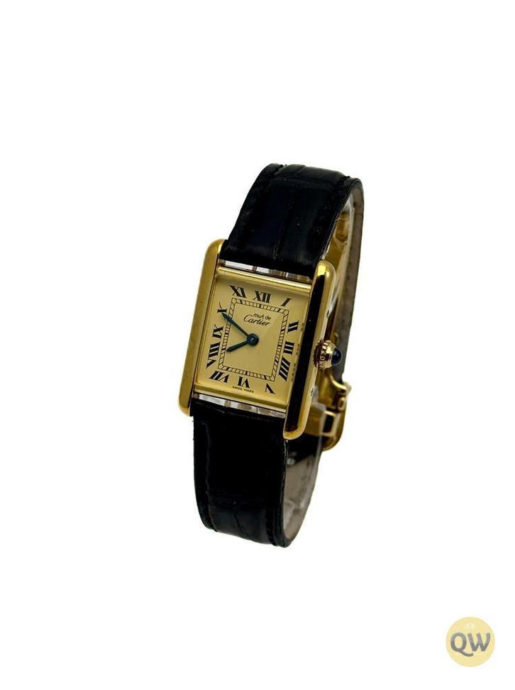 Cartier Must de Cartier Tank Vermeil, Sieraden, Tassen en Uiterlijk, Horloges | Dames, Polshorloge, Gebruikt, Verzenden