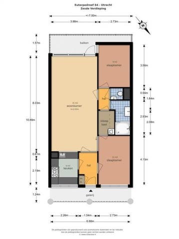 Te Huur 3 Kamer Appartement Euterpedreef In Utrecht, Huizen en Kamers, Huizen te huur, Utrecht-stad, Direct bij eigenaar, Appartement