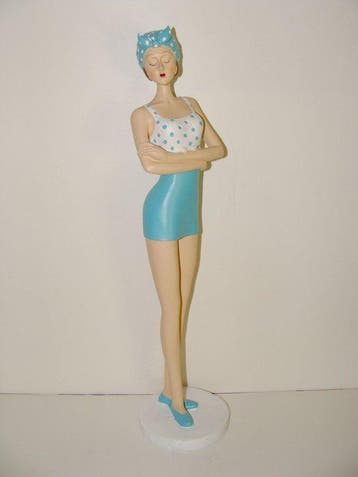 Beeld, Wunderschöne Statue, Bade Dame Badenixe stehend, Eine