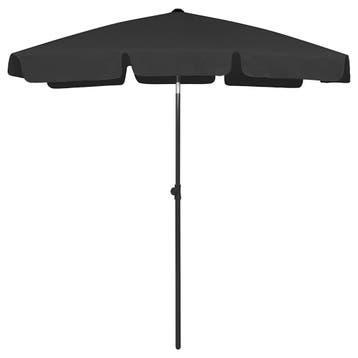 vidaXL Strandparasol 180x120 cm zwart, Verzenden, Nieuw, 1 tot 2 meter, Strandparasol