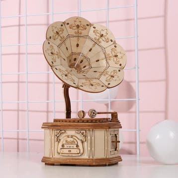 Robotime Grammafoon 3D Houten Puzzel DIY Modelbouw Knutselen, Verzenden, Nieuw