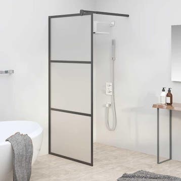 vidaXL Inloopdouchewand 90x195 cm mat ESG-glas zwart, Doe-het-zelf en Verbouw, Sanitair, Verzenden, Nieuw