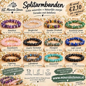 HZ Minerale splitarmbanden, Ophalen of Verzenden, Nieuw, Met edelsteen