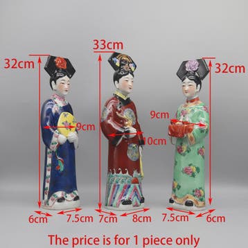 Handgeschilderde Porseleinen Beeldjes: Chinese Prinsessen &, Antiek en Kunst, Verzenden