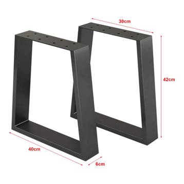 [en.casa] Stalen onderstel Marstal set van 2 tafelpoot 42x30, Verzenden, Nieuw