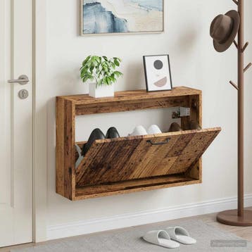 vidaXL Wandgemonteerde Schoenkast HAARLEM 71 x 17 x 43 cm, Verzenden, Nieuw