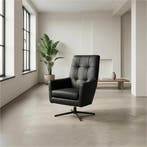 Set van 2 Leren draaifauteuils Central - Toledo Nero, Huis en Inrichting, Nieuw, Ophalen of Verzenden, 75 tot 100 cm, Leer