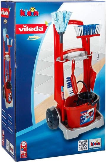Klein Toys Vileda schoonmaaktrolley - speelgoed - incl., Ophalen of Verzenden, Zo goed als nieuw