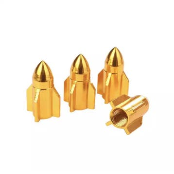 TT-products ventieldoppen Gold Rockets aluminium 4 stuks, Ophalen of Verzenden, Nieuw
