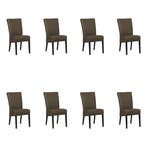 Set van 8 Leren eetkamerstoelen Just - Toledo Moss, Huis en Inrichting, Stoelen, Ophalen of Verzenden, Nieuw, Leer