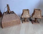 Lamp - bamboe, rattan en stro van Wenen - Een paar