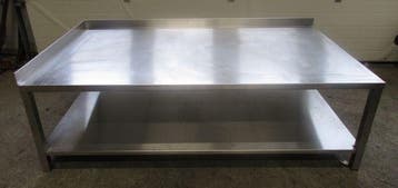 RVS Werktafel, Tafel links, B175 x D100 x H55cm, Gebruikt