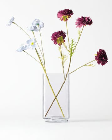 HEMA Vaas 12x22cm Kub glas transparant, Verzenden, Nieuw, Transparant