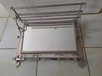 Kapstok - Nikkel - Spiegel en hoedenplank, Antiek en Kunst